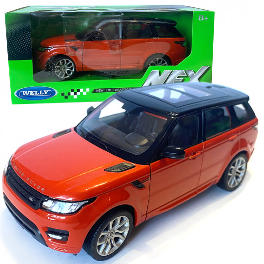 Іграшкова машинка металева WELLY 1:24 RANGE ROVER SPORT, рендж ровер спорт, відкр.двері, капот, червоний, 19*7.5*7см, (24059W)