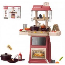 Ігровий дитячий набір Кухня "Home kitchen", 44 ел., автоматичне подання води, підсвічування, звукові ефекти, прилади, продукти (889-306)