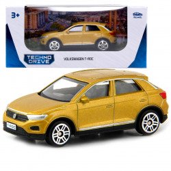 Игрушечная машинка металлическая Volkswagen T-Roc 2017, фольксаген, золото, откр двери, инерция, 1:42, 5*11*4см (250345U)