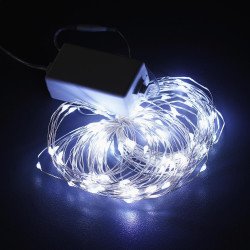 Гирлянда светодиодная нить 100 лампочек, белый цвет света, питание 220 V, 10 м (С 54313)