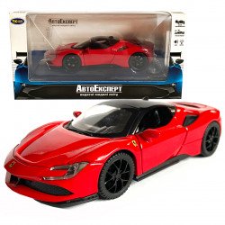 Игрушечная машинка металлическая Ferrari, Феррари красная, звук, свет, инерция, откр двери, капот, Автоэксперт, 1:32,14,5*7*4см (ТК-19002)