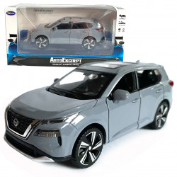 Игрушечная машинка металлическая Nissan X-Trail VC-Turbo 300, ниссан, серая, звук, свет, инерция, откр двери, капот, Автоэксперт, 1:32,14,5*7*6см (ТК-10415)