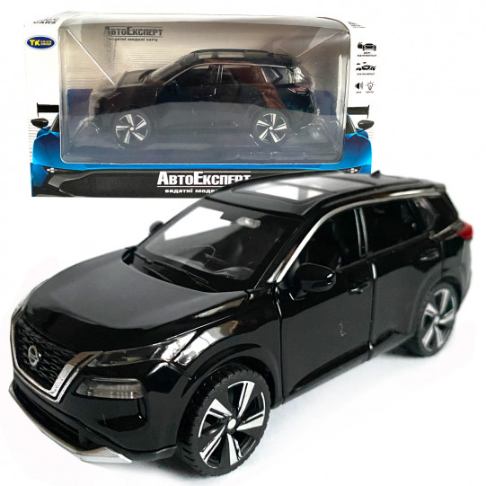 Игрушечная машинка металлическая Nissan X-Trail VC-Turbo 300, ниссан, черный, звук, свет, инерция, откр двери, капот, Автоэксперт, 1:32,14,5*7*6см (ТК-10415)