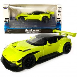 Игрушечная машинка металлическая Aston Martin Vulcan, астон мартин, салатовая, звук, свет, инерция, откр двери, капот, Автоэксперт, 1:32,14,5*7*4,5 см (ТК-10601)