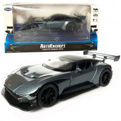 Игрушечная машинка металлическая Aston Martin Vulcan, астон мартин, серая, звук, свет, инерция, откр двери, капот, Автоэксперт, 1:32,14,5*7*4,5 см (ТК-10601)