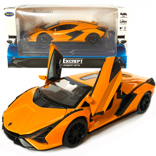 Игрушечная машинка металлическая Lamborghini Sian, Ламборгини сиан, желтый, звук, свет, инерция, откр двери, багажник, капот, Автоэксперт, 1:32,15,5*7*5см (ТК-10517)