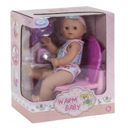 Пупс функциональный «Warm Baby» 9 функций, кукла в одежде с аксессуарами, музыкальный унитаз, высота 40 см (WZJ 026 С-1)