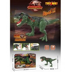 Игрушечный детский динозавр, зеленый, звук, подсветка, подвижные конечности, 36*13*14см (NY080A)