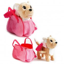 М'яка інтерактивна іграшка Собачка в сумочці на повідку, рожева, висота 26 см, інтерактивна, ходить, співає англійською мовою, 27*12*26см (C62905)