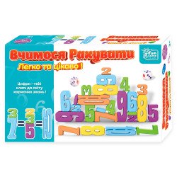 Детская развивающая игра Учимся считать, математика, пластик, FUN Game Club", 30 элементов, кубик, в кор 22*5*14см (44735)