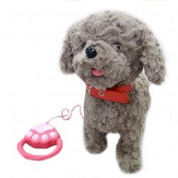 М`яка іграшка Собачка,  інтерактивна, сіра, ходить, виляє хвостиком, співає пісні англ, у пакеті, 25*18*25 см  (М 49124)