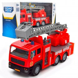 Іграшкова пожежна машина червона метал пластик світло звук 5*15*7см (510125.270)