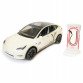 Машинка металева Tesla Model Y Electrocar Тесла Модель Y Електрокар біла 1:24 зарядна станція звук світло відч двері капот багажник гум колеса 18*6*8см (AP-2002)