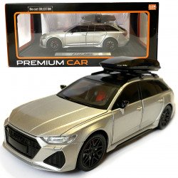 Машинка металева Audi RS6 ауді срібна 1:24 світло інерція відкриваються двері багажник капот багажник резина колеса 21*8*8см (AP-2070)
