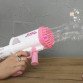 Пистолет с мыльными пузырями Бабл бластер WToys розовый акум 3,7 V цветная подсветка 32 отверстия мыльный раствор 27*8*20см (49076)