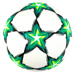 М'яч футбольний білий з зеленим вага 310-330 грамів матеріал TPU гумовий балон розмір №5 (C 64698)