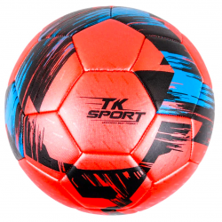 М'яч футбольний TK Sport червоний вага 350-370 грам матеріал TPE балон гумовий (C 44449)