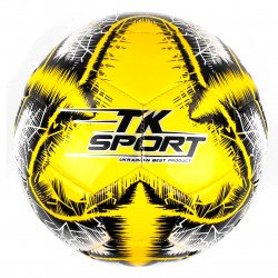 Мяч футбольный желтый TK Sport вес 330-350 грамм материал TPE пена баллон резиновый (C 44452)