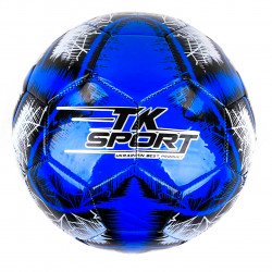 Мяч футбольный синий TK Sport вес 330-350 грамм материал TPE пена баллон резиновый (C 44452)