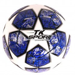 Мяч футбольный синий вес 400-420 грамм материал TPE баллон резиновый с ниткой размер №5 (C 50473)