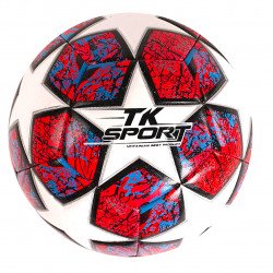 Мяч футбольный красный вес 400-420 грамм материал TPE баллон резиновый с ниткой размер №5 (C 50473)