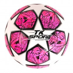 Мяч футбольный розовый вес 400-420 грамм материал TPE баллон резиновый с ниткой размер №5 (C 50473)