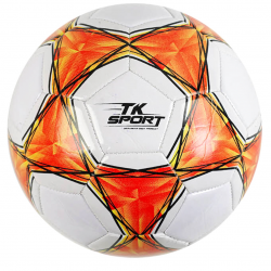 Мяч футбольный оранжевый TK Sport вес 300-310 грамм резиновый баллон материал PVC размер №5 (C 62388)