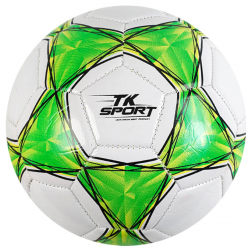 Мяч футбольный зеленый TK Sport вес 300-310 грамм резиновый баллон материал PVC размер №5 (C 62388)