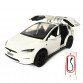 Машинка металлическая Tesla Model X Electrocar Тесла Модель X Электрокар белая 1:24 зарядная станция звук свет откр двери капот багажник резина колеса 18*6*8см (AP-2004)