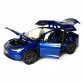 Машинка металева Tesla Model X Electrocar Тесла Модель X Електрокар синя 1:24 зарядна станція звук світло відч двері капот багажник гум колеса 18*6*8см (AP-2004)