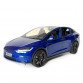 Машинка металлическая Tesla Model X Electrocar Тесла Модель X Электрокар синяя 1:24 зарядная станция звук свет откр двери капот багажник резина колеса 18*6*8см (AP-2004)