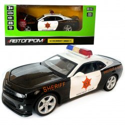 Машина металлическая полиция Chevrolet Camaro SS-Police Автопром 1:32 свет звук откр двери баг капот 18*7*6см (68396)