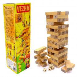 Настольная игра башня (Вежа) Vega (Вега). Версия игры Дженга 54 детали (7358)